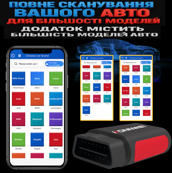 Автосканер Konnwei KDIAG OBD2 диагностическое устройство для автомобилей с поддержкой OBD2 СК5871 фото